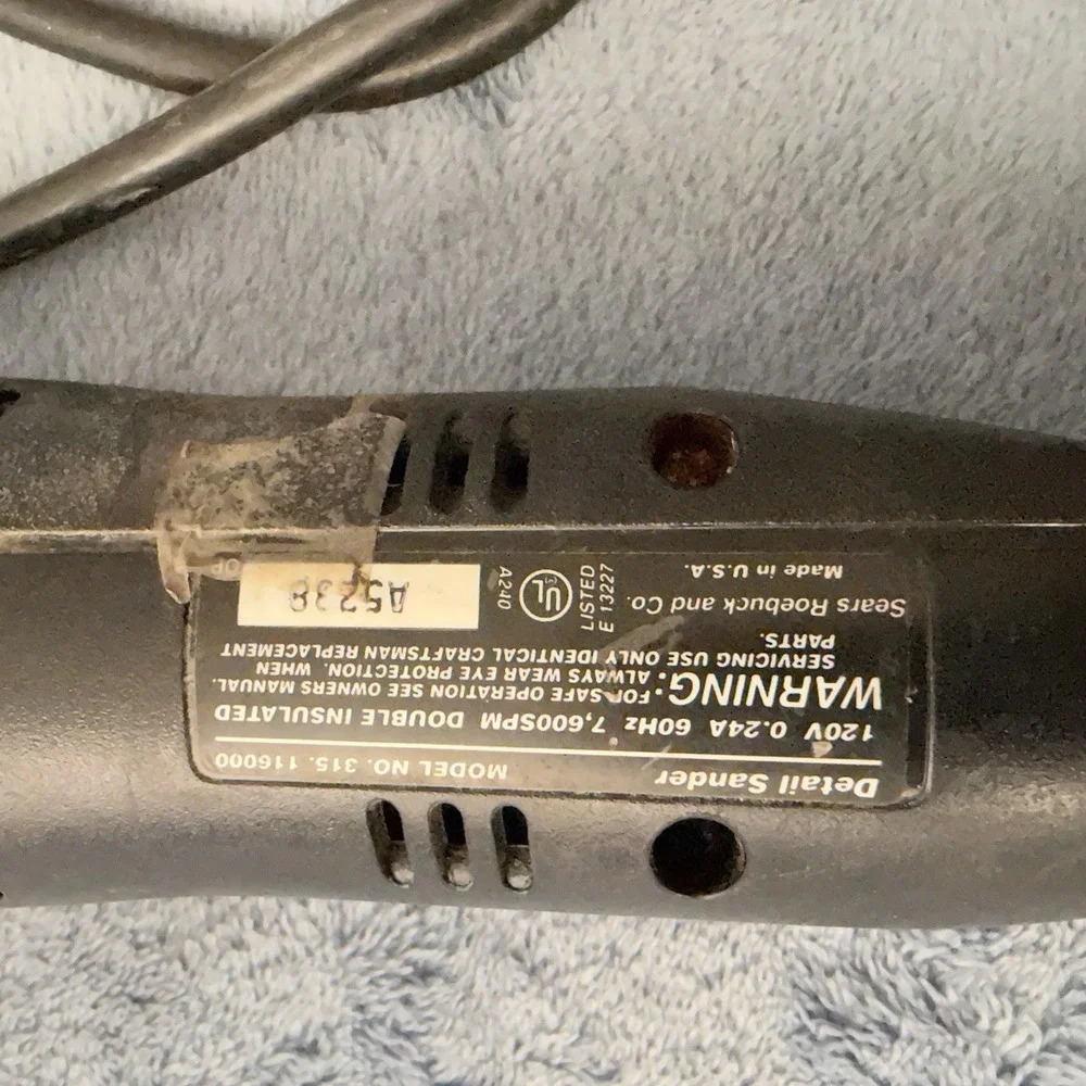 CRAFTSMAN - DETAIL SANDER - Model Number 315-116000